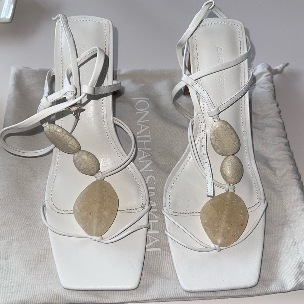 COPY - Jonathan Simkhai Theresa Strappy Heel Sandal Bone Leather